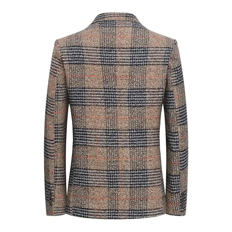 Men Plaid Blazers Suits Jackets New Spring Autumn Male Korean Design Blazers Coats Business Casual Slim Fit Blazers Men Clothing