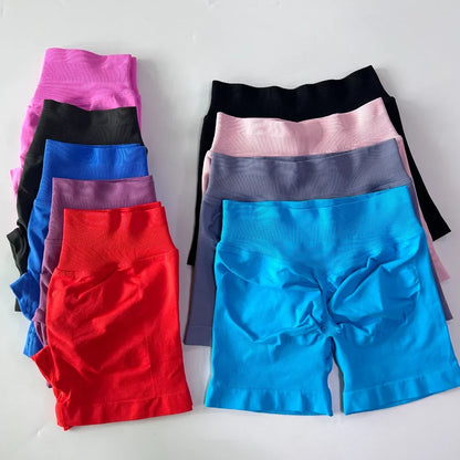 No Logo Women 2 Pieces Yoga Set Backless Bandeau Sports Bra Scrunch Shorts Yoga Clothing Gym Set Workout Clothes Outfits Sets