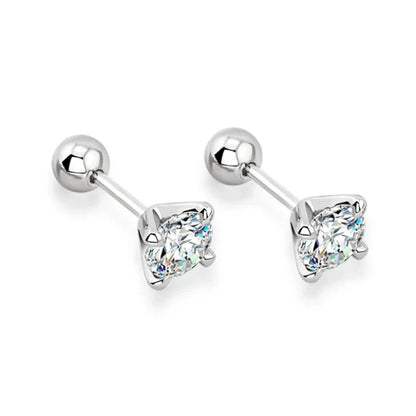 4 Prong GRA Certified 0.3-2CT D Color Moissanite Earrings for Women Men 925 Silver Plated 18K Gold Party Ear Studs Gift