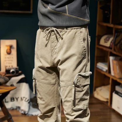 Joggers Cargo Pants Mens Casual Hip Hop Multi-Pocket Male Trousers Sweatpants Streetwear Techwear Tactical Khaki Pants BLW9106