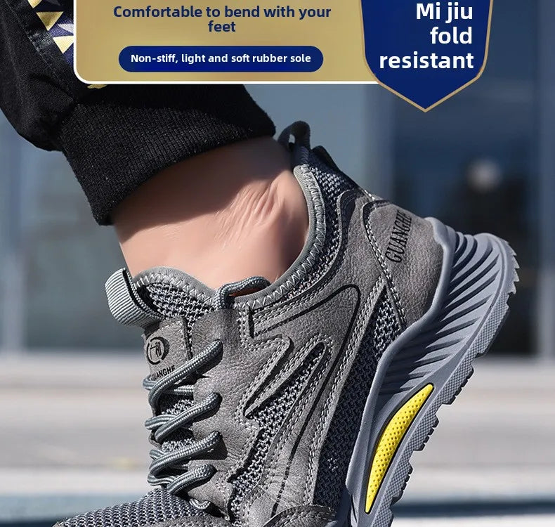 summer mesh safety shoes breathable work shoes industrial construction indestructible shoes for men steel toe safety work boots