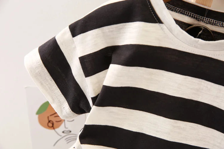 New Summer Baby Boys Clothes Suit Children Girls Cotton Striped T-Shirt Shorts 2Pcs/Sets Toddler Casual Clothing Kids Tracksuits