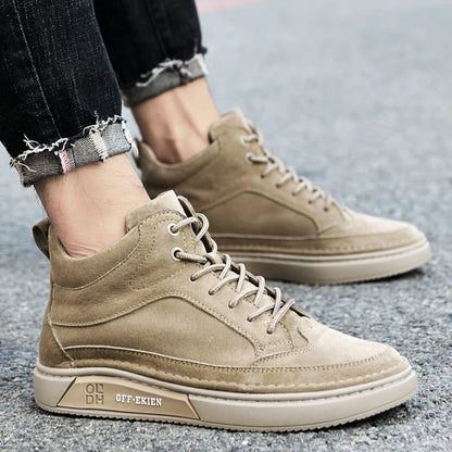 New Arrival Genuine Leather Men Ankle Boots  Design Warm Plush Fur Winter Sneakers Snow Casual Leather Shoes Outdoor Basic Boots