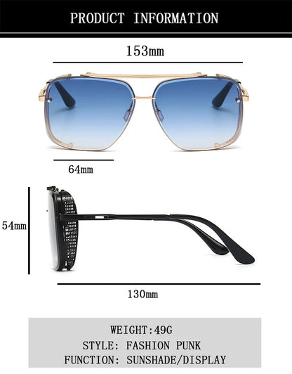 Vintage Steampunk Sunglasses Men Punk Oversized  Sunglasses Women Trendy Retro Square Gafas De Sol Hombre Lunette Soleil Femme