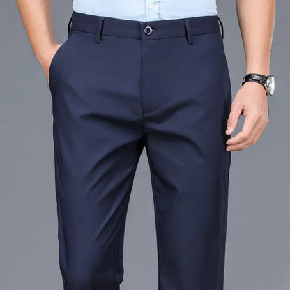 Male Pants Stretch Solid Black Smart Casual Men's Trousers Office Quick Dry Suit Pants New Spring Autumn Korean Straight Pants