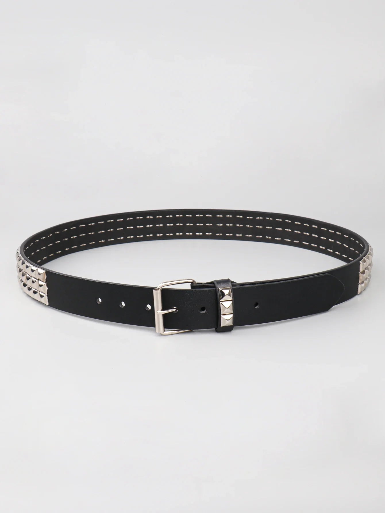 Fashion men's metal pin buckle PU riveted belt
