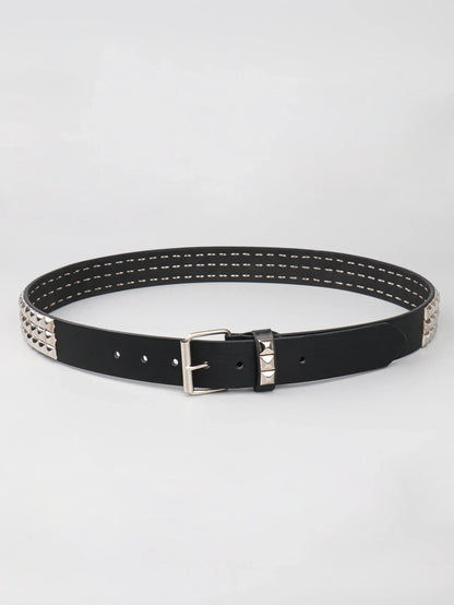 Fashion men's metal pin buckle PU riveted belt