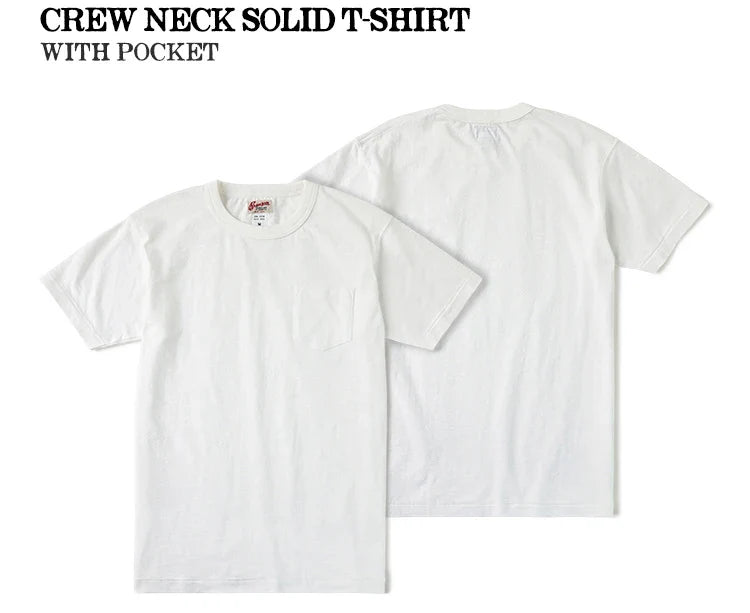 Rugged Bronson Loopwheel Tubular Pocket T-Shirt 220g Slub Cotton Men's Seamless Side Tee Short Sleeve