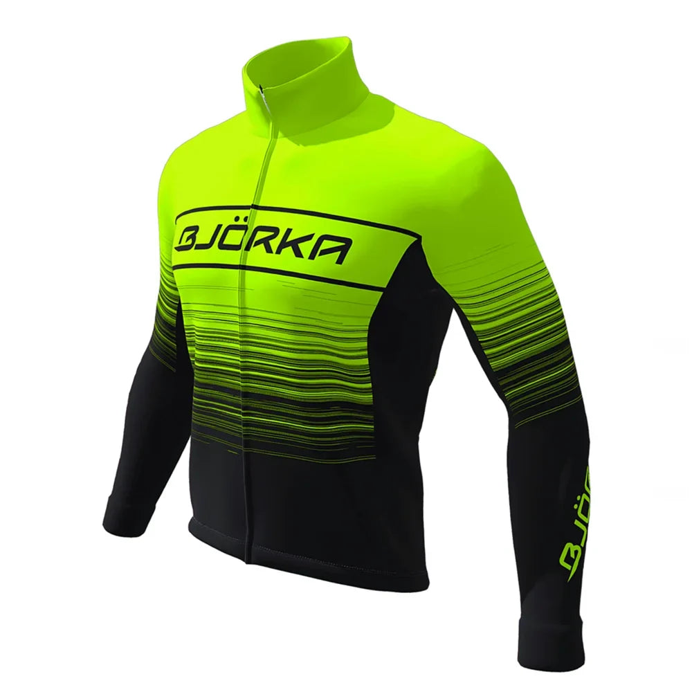 Winter Cycling Thermal Fleece Long Sleeve Jerseys Chamarras De Hombres Men's Pro Team Bicycle Jackets 3 Rear Pockets Coat