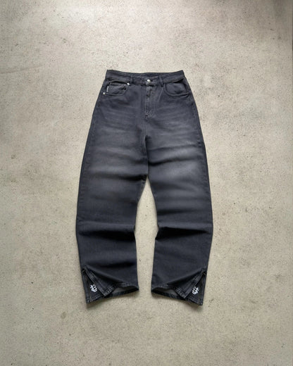 D4C JoJo  Y2K Men High Waist Baggy Jeans Women Pink Heart Side Embroidery Loose Fit Washed Denim Pants Streetwear Wide Leg Pants