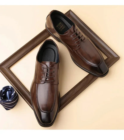 Men's Formal Leather Shoes, Comfortable Soft Sole Office Derby Shoes, Breathable Anti-Slip Business Men's Shoes-HT1009