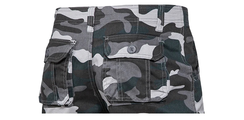 Men's Camo Shorts Summer Casual Half Pants Camouflage Outdoor Sports Short Pants Side Pocket Cotton Breathable Shorts
