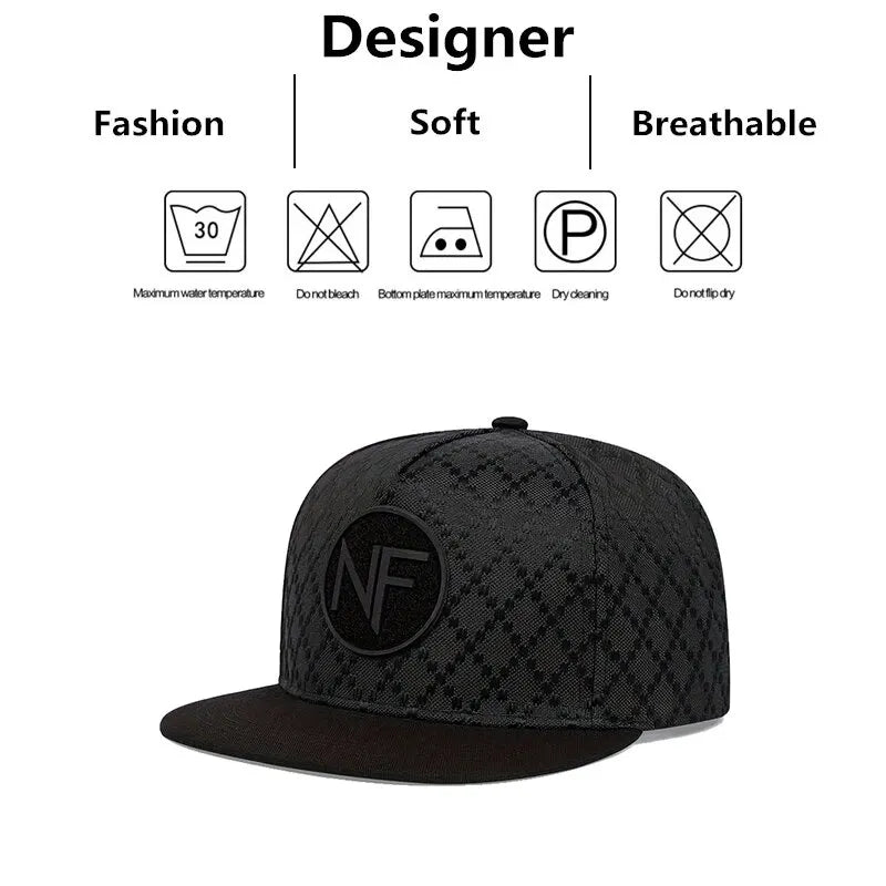 Unisex NF Letter Embroidery Hip-Hop Hats Spring and Autumn Outdoor Adjustable Casual Baseball Caps Sunscreen Hat