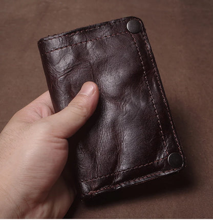 Luxury Brand Men's Genuine Leather Wallet High Quality Vintage Bifold Money Clip Credit Card Holder with Zipper Coin Pocket