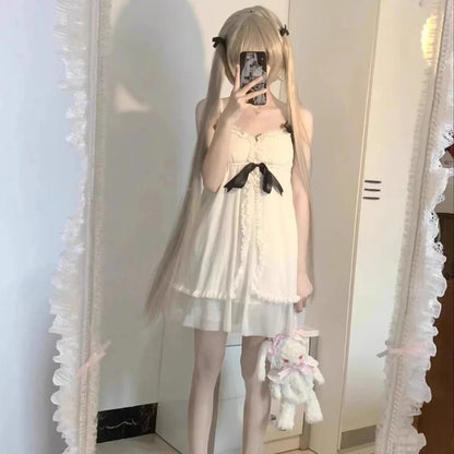 Anime Yosuga No Sora Kasugano Sora Cosplay Costume Girls Sweet Lolita Dress Pajamas Summer Nightgown Ruffle Nightwear Clothes
