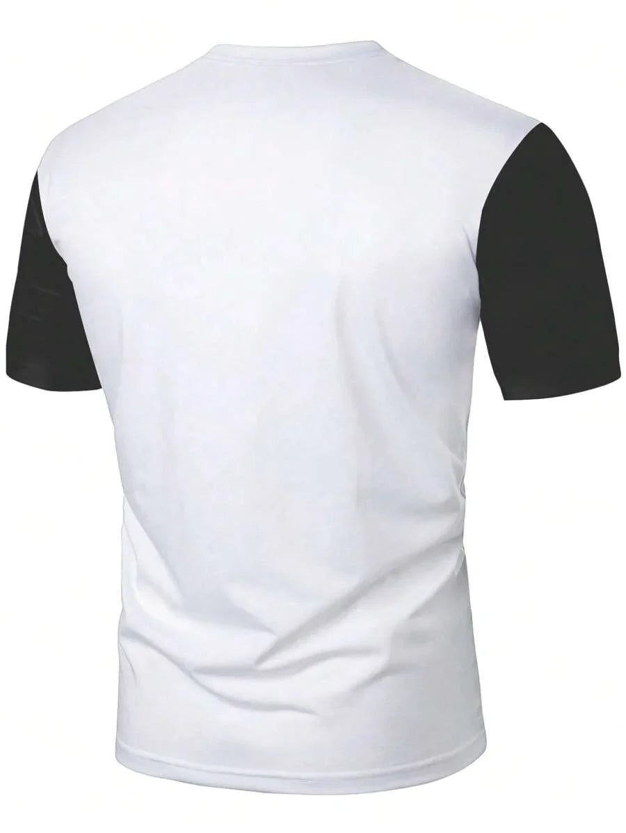 A men's personalized pattern printed short-sleeved T-shirt for comfortable and breathable summer wear