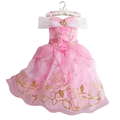 Disney Cinderella Cosplay Costume Kids Clothes for Girls Sequins Princess Dress with Floral Bow Birthday Party Ball Gown