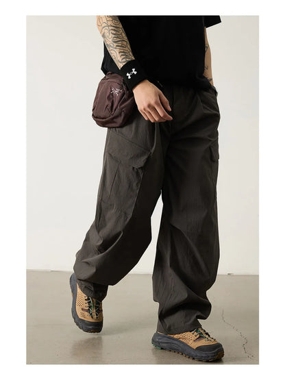 Unisex Outdoor Quick Dry Lightweight Techwear Hiking Cargo Pants Loose Fit Casual Sports Spring Summer Thin Long Pants Trendy