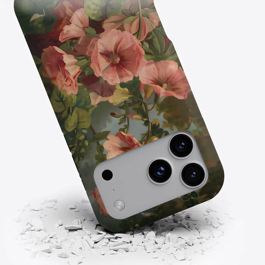 Hollyhock Oil Painting for Magnetic Phone Case for IPhone 17 16 15 14 13 Pro Max Plus Single Double-layer Tough Case