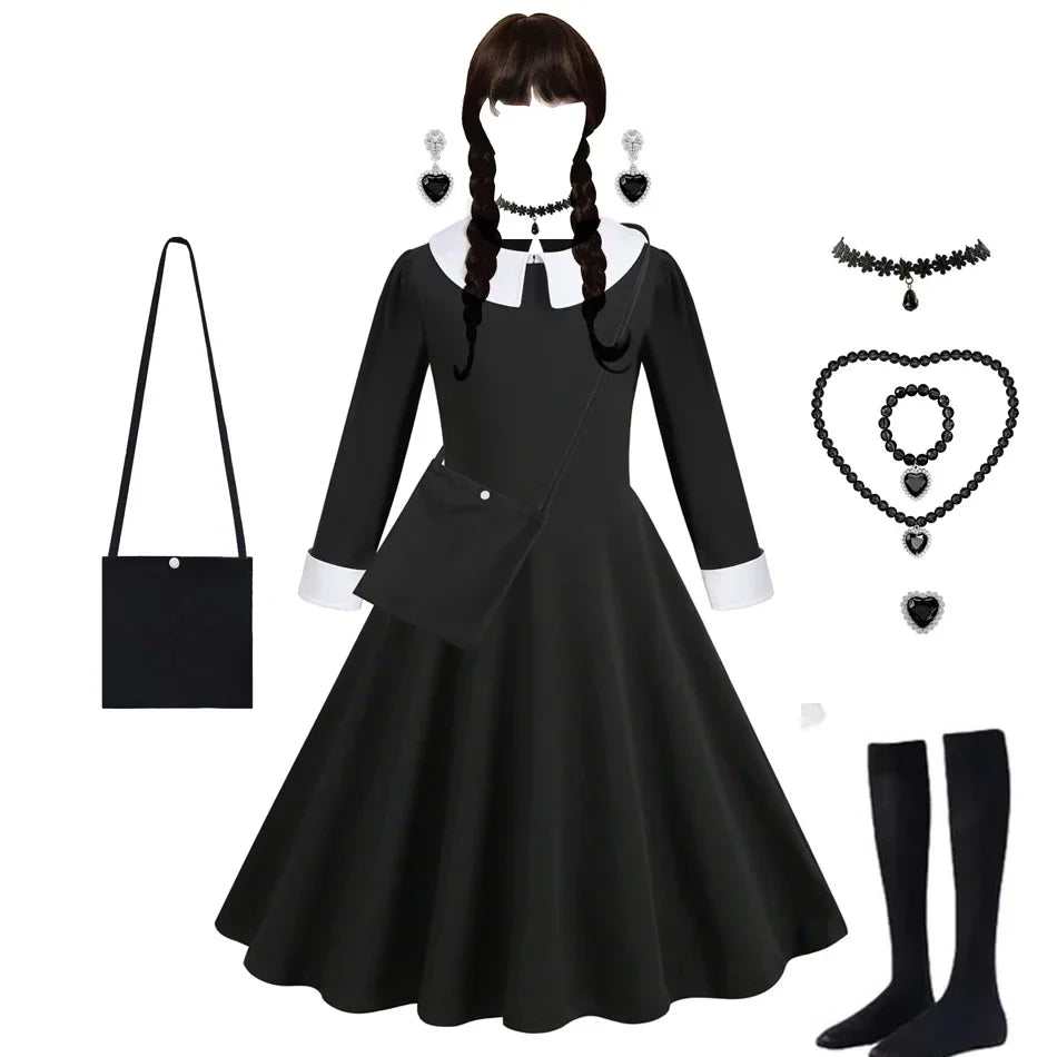 Halloween Dress Girl Costume for Girls Black Dress