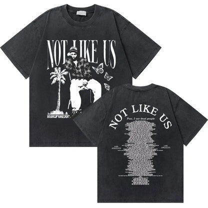Washed Vintage Rapper Kendrick Lamar Good Kid Money Trees T-shirts Men Hip Hop Retro Oversized Tshirt Male Fashion Trend T Shirt