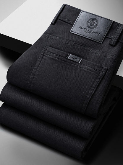 High Quality Lyocell Jeans Men Spring Autumn New Fashion Straight Long Pants Soft Business Brand Classic Stretch Denim Trousers