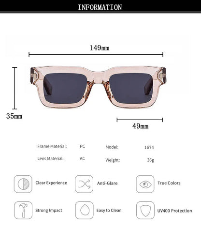 2024 Square Sunglasses For Men Luxury Vintage Sunglasses Women Trendy Retro Men Fashion Gafas De Sol Hombre Lunette Soleil Femme