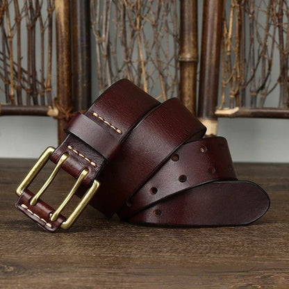 105-125cm Men's Genuine Belt Pin Buckle Retro Cowhide Waistband Jeans Suit Pants Decoration Belts DIY Male Accessories