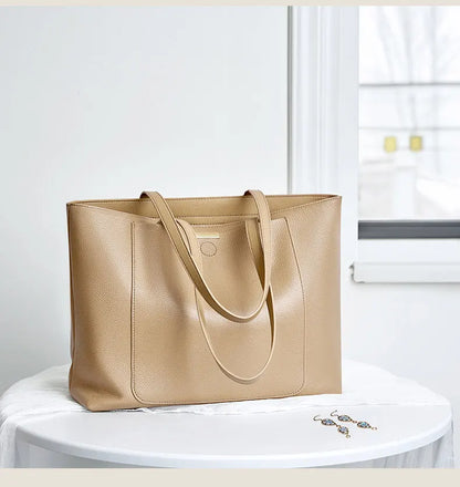 100% Genuine Leather Women's Bag Large Capacity Simple Fashion Cowhide Women Shoulder Bag Female Storage Handbag 2328
