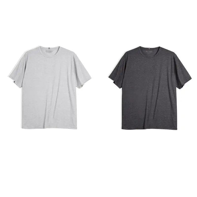 Casual Breathable Blended Short Sleeve T-shirt for Men's Summer Crew Neck Lightweight Basic Tees Versatile Loose Fit Tops