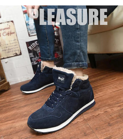 Men Boots Waterproof Winter Boots Men Lightweight Hight Top Leather Shoes Plus 48 No Slip Warm Snow Boots Plush Women Footwear