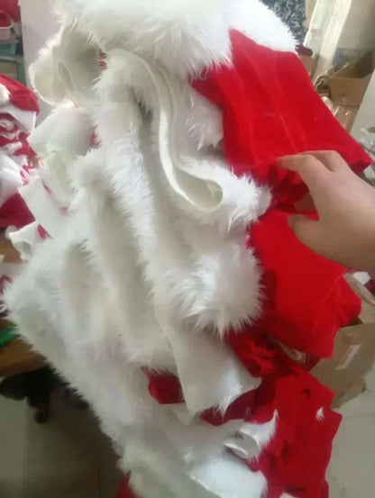 Santa Claus Cosplay Costume Christmas New Year Men Costumes Red Deluxe Classic Adults Xmas Set Carnival Party RolePlay Suits