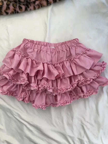 New Vintage Slim Y2k Mini Gothic Skirt Women Korean Fashion Leopard Patchwork Fluffy Skirt Aesthetic Retro Fit Chic Clothes 2025