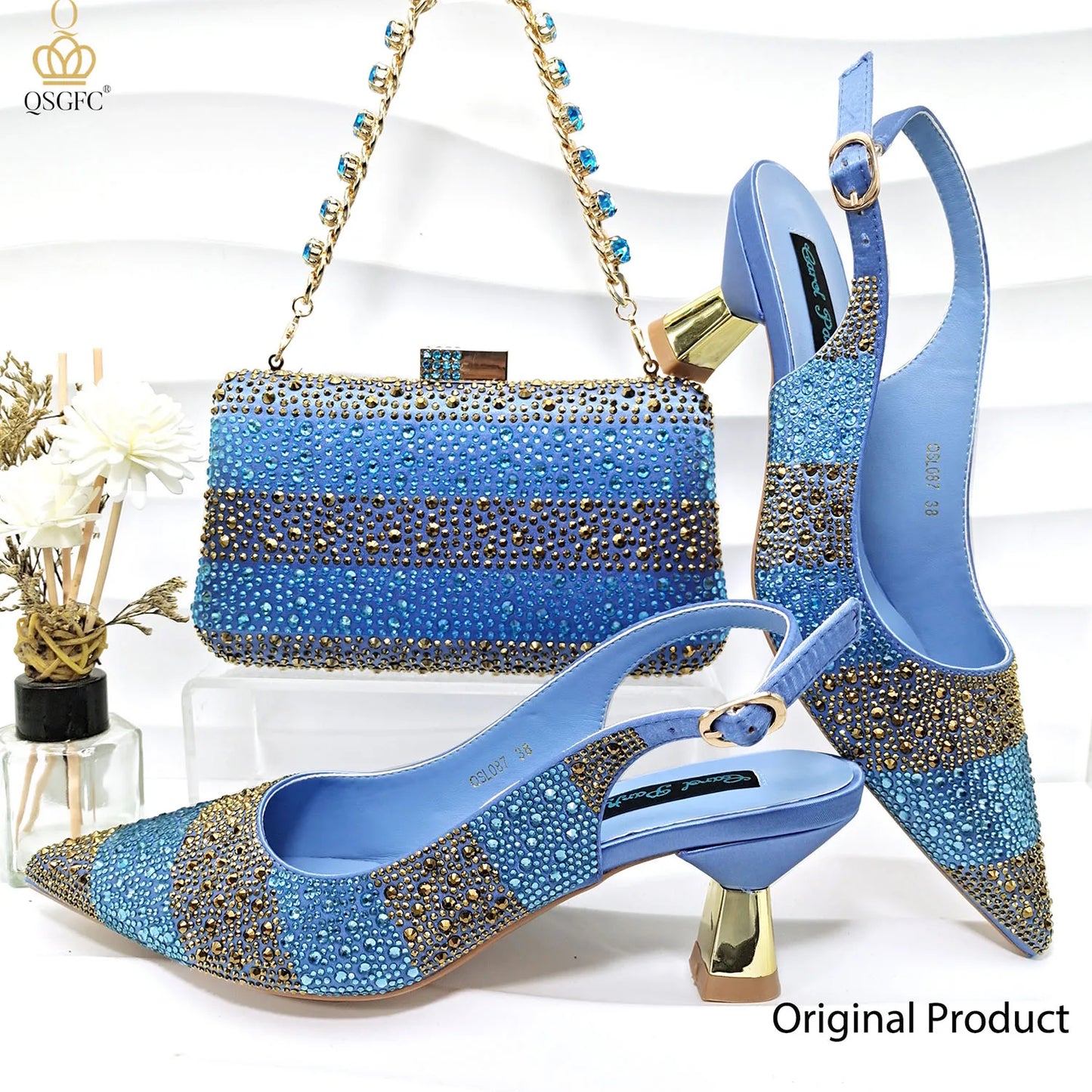 Ladies High Quality Women's Pumps Black Gold Shoes and Bag Set DURABLE OUTSOLE Italian Fashion Design For Nigeria Wedding