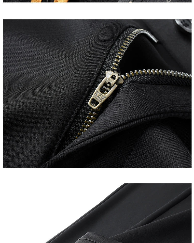 Men's New Loose Straight Leg Elastic Formal Pants, Business Tiger Head Western Style, All Seasons, Casual & Formal Wear