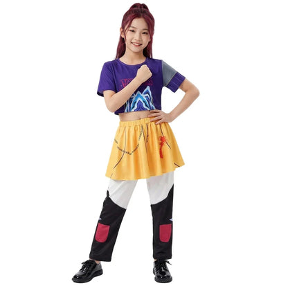 Rumi Girl Cosplay Costume Anime Mira Roleplay Outfit Trendy Dance Performance Wear Halloween Party Performance Costume