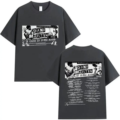 Rapper Dani Martin Tour 2025-2026 Merch T Shirts Men's Pop Music Clothing Short Sleeve T-shirt Man Hip Hop Gothic Vintage Tshirt