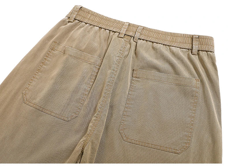 Ultra-thin Lyocell Fashion Loose Casual Pants Men Spring Summer Korean Straight Stretch Brand Trousers Male Clothing Wide Pants