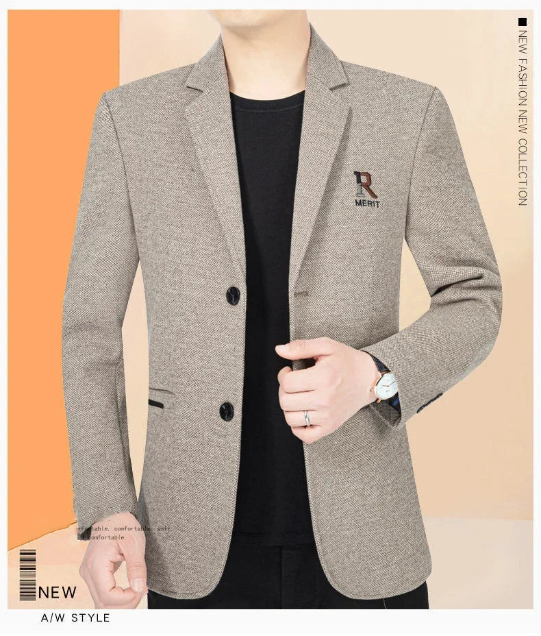 Brand 2026 Spring Business Blazer for Men Solid Autumn Casual Men's Jacket Blazer Fashion Single Breasted Suits Mens