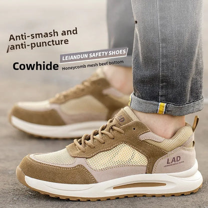 light summer safety shoes for men breathable work shoes odor proof work boots with steel toe cap construction protection shoes