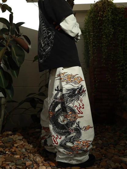 Y2K American Jeans Mens Oversized Retro Hip-Hop Wide-Leg Pants Harajuku Trend Rock Women Straight Pants
