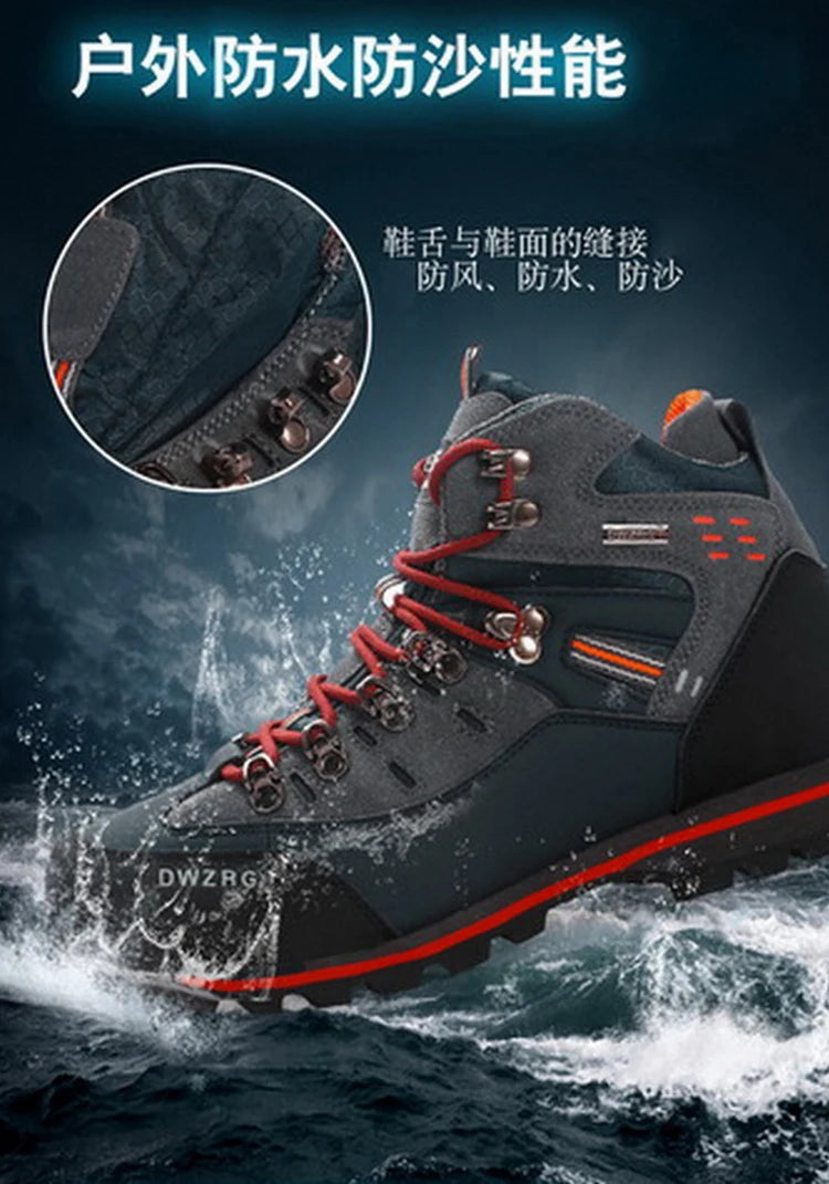 2026 Men Outdoor Ankle Boots Waterproof Sports Shoes Mountain Climbing Classic Footwear Leather Sneakers Hiking Boots Fashion