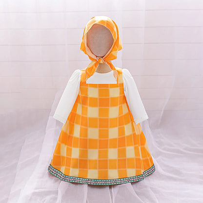Lolita Plaid Cute Bears Baby Girls Dress Toddler 1st Birthday Party Princess Dress for Baby Maid Wedding Bridesmaid Kids Clothes
