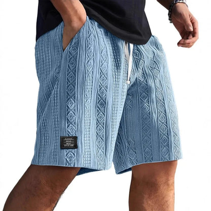 Men's Jacquard Casual Shorts Summer Harajuku Solid Sweatpants Fashion Men Short Pants Retro Men Clothes Roupas Streetwear New