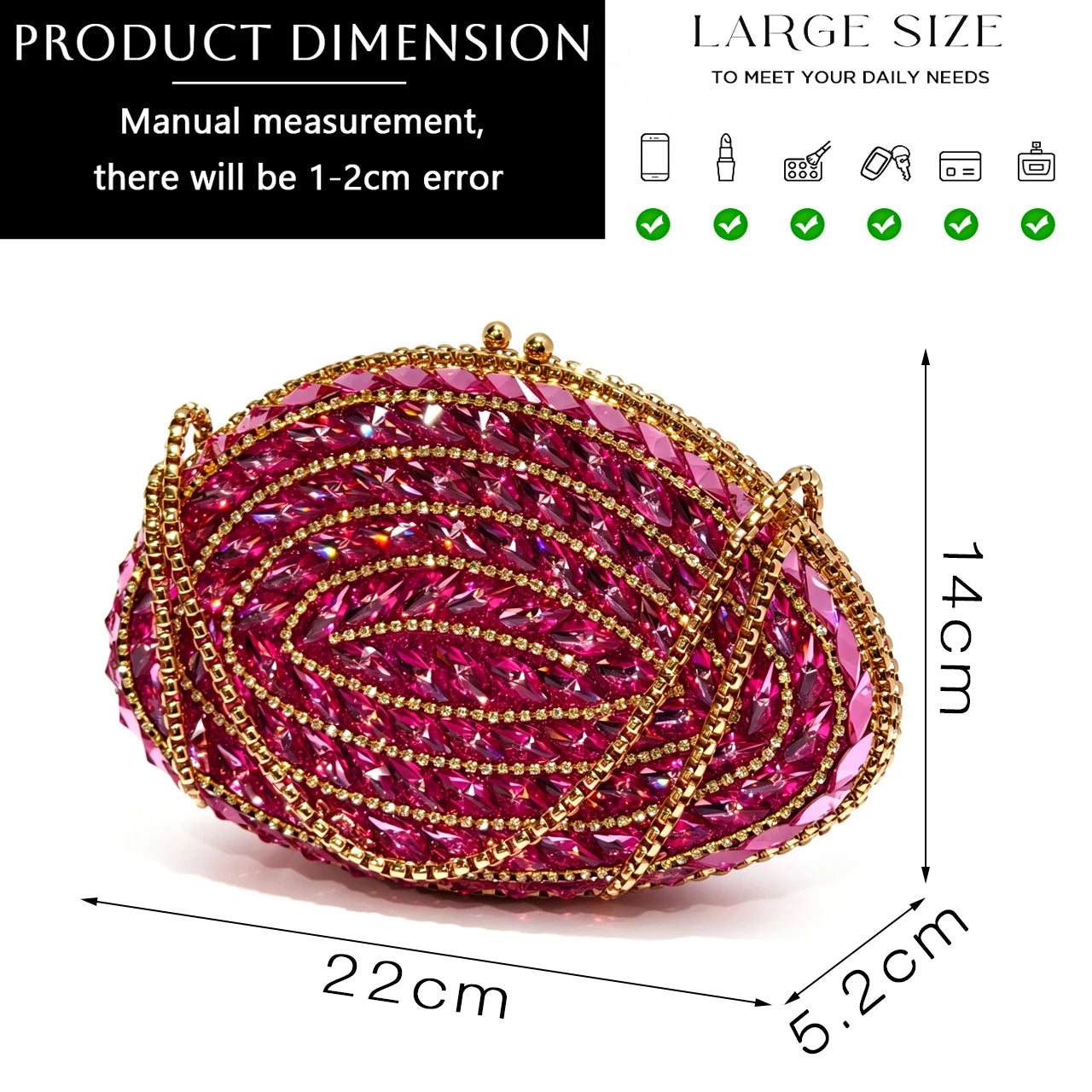 Italian Design Nigeria New Trendy Full Diamond Embellished High Heels Gold Color Women's Bag and Shoes For Party Wedding