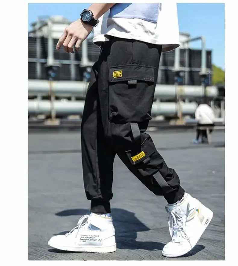 Mens Summer Army Green Loose Pant Joggers Pants Men Cargo Pants Hip Hop Casual Pockets Sweatpants Male Fashion Trousers