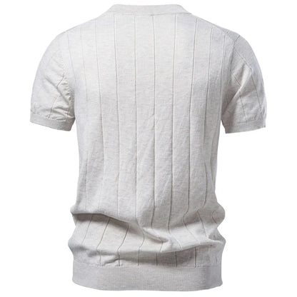 100% Cotton Stripe T-Shirts for Men Solid Color O-Neck Soft Touch Comfortable Casual Summer Wear Top