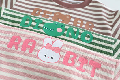 New Autumn Baby Girls Clothes Set Children Boys Striped T-Shirt Overall 2Pcs/Set Kids Clothing Infant Costume Toddler Tracksuits