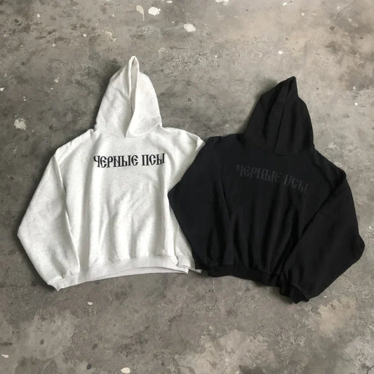 Fashion 1:1 KANYE WEST Streetwear Sweatshirt DONDA Printed Velvet Casual Loose Oversized Tops Hoodies Men