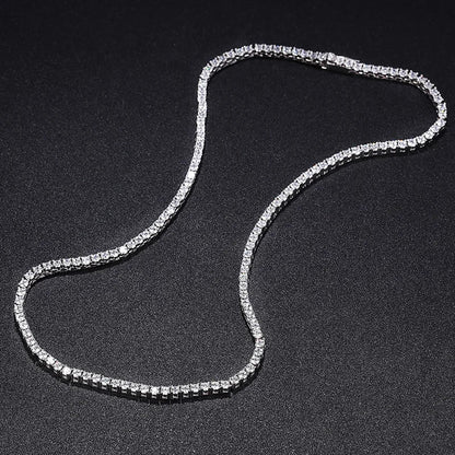 Real 2.5/3/4/5mm Full Moissanite Tennis Necklace for Women 925 Sterling Silver Diamond Neck Chains Necklaces Fine Jewelry
